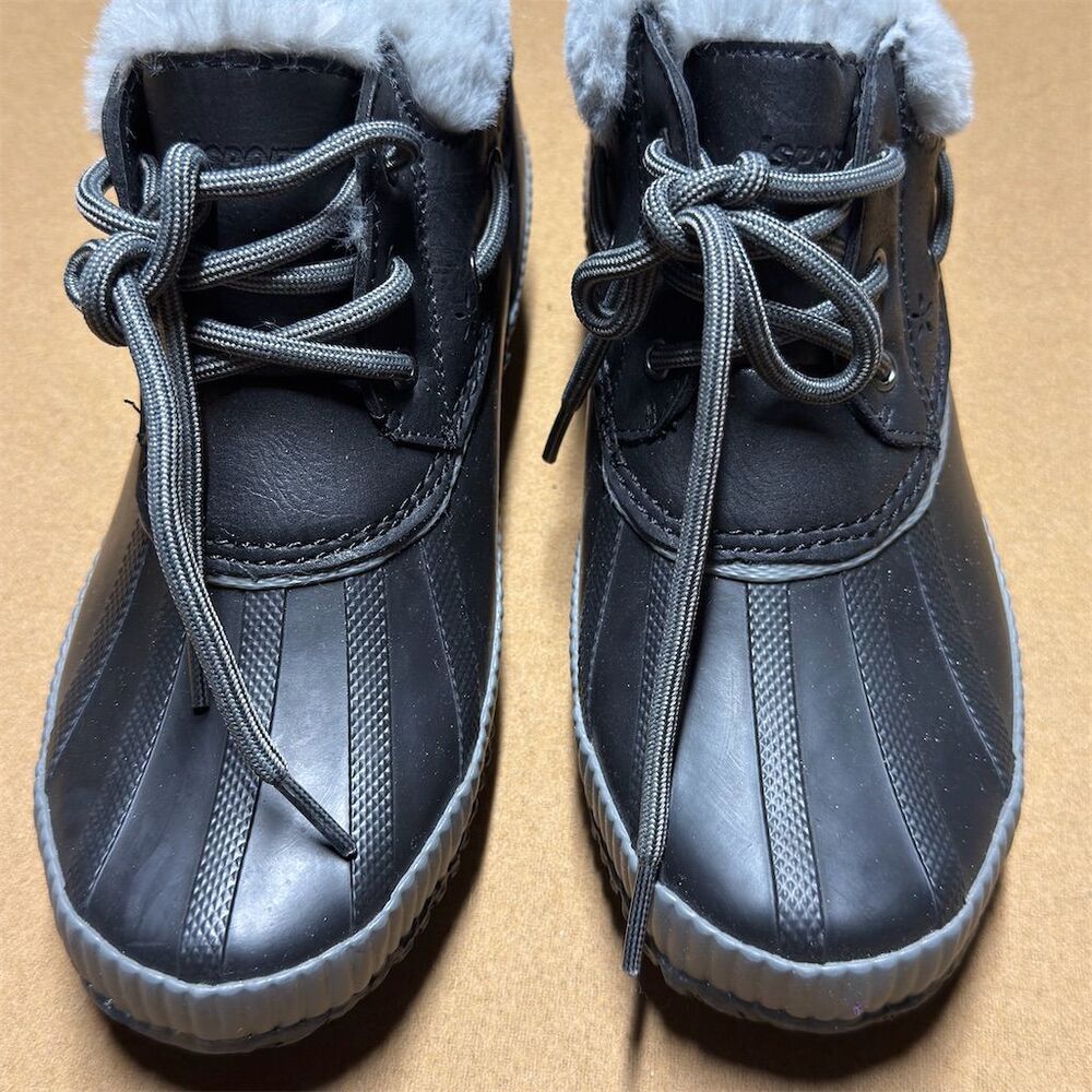 Jambu Women's Black Waterproof Fur-Lined Ankle Snow Boots Size 7